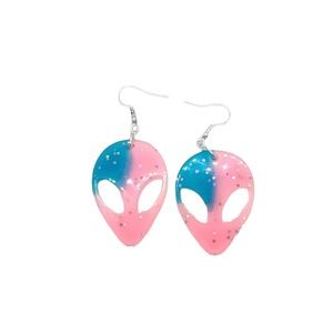 Cotton Candy Alien Earrings